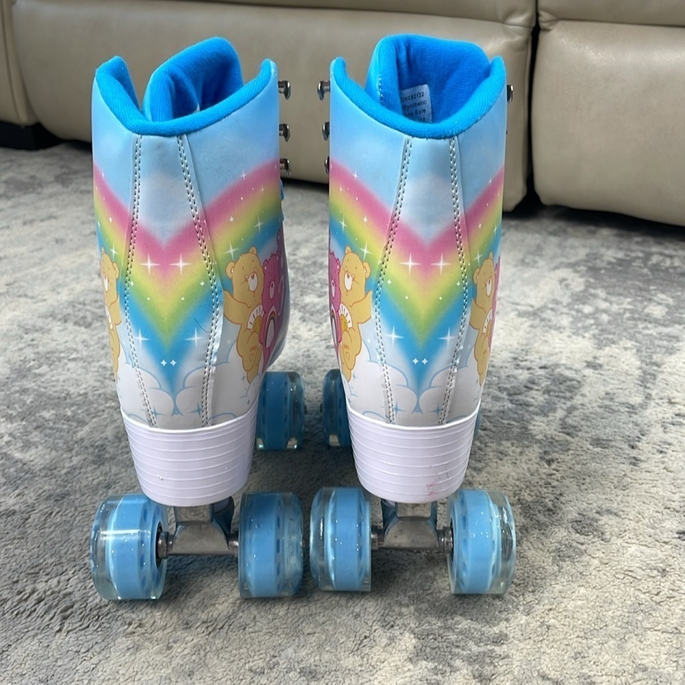 New Dolls Kill Care Bears Roller Skates Glitter Rainbow Cloud Squad Blue Sz 9 - Picture 5 of 12